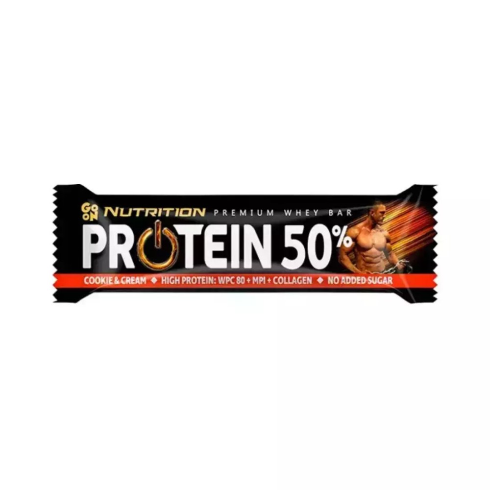 Go On Nutrition Premium Whey Μπάρα με 50% Πρωτεΐνη & Γεύση Cookies & Cream 40gr