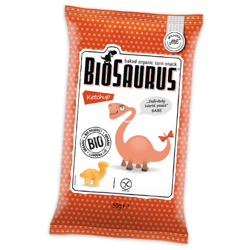 Vegan Γαριδάκια με Κέτσαπ Biosaurus 50g McLloyd's Bio