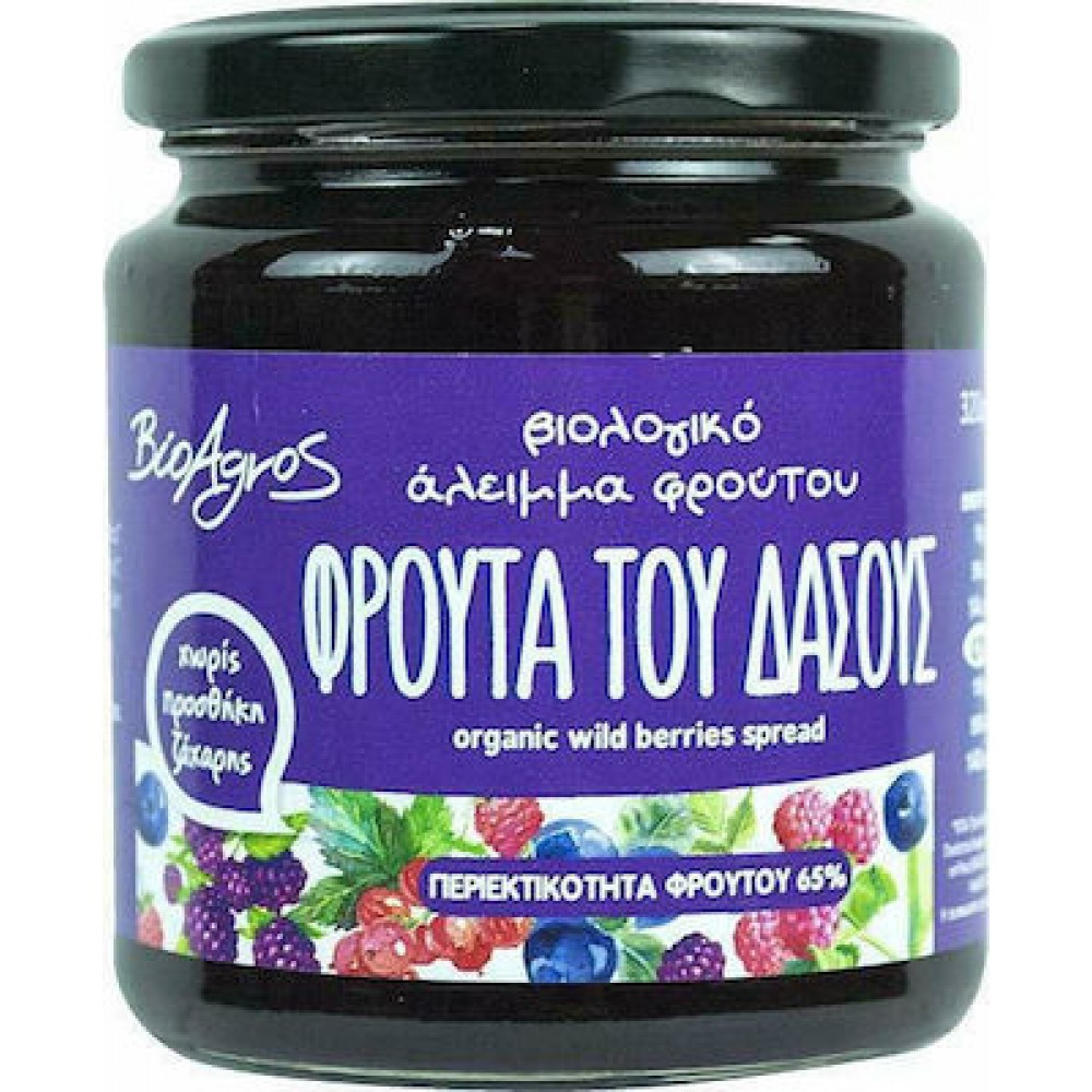 Άλειμμα Φρούτου Φρούτα του Δάσους χωρίς ζάχαρη 320g Βιοαγρός Bio